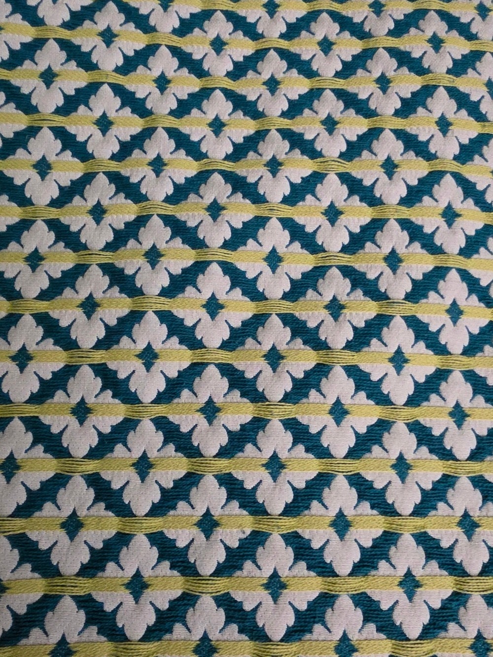 4/$67 Deal! Blue, Green, White Geometric Cotton Fabric Panel - Picture 7 of 14